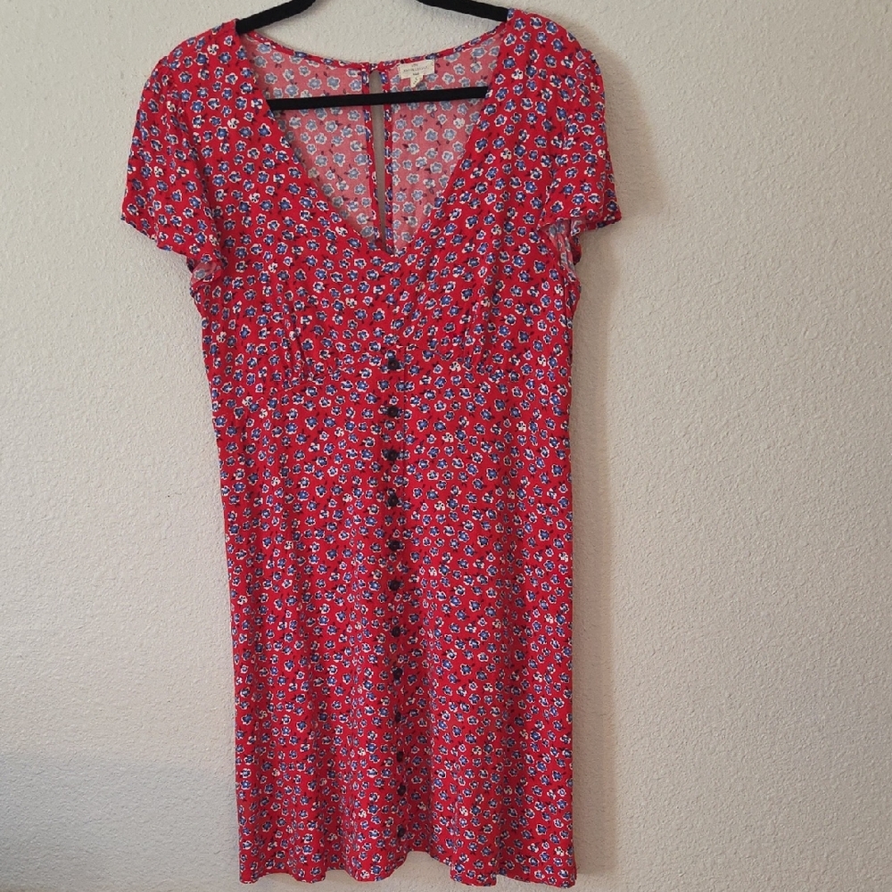 Mason & Belle y2k style Floral Red Midi Dress. Sz Large.